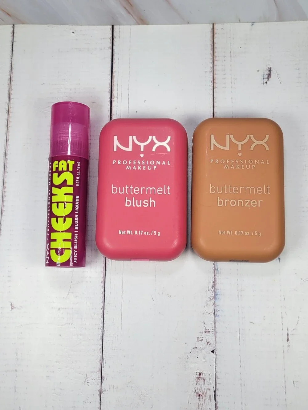 NYX Fat Cheeks Dewy Liquid Blush & Buttermelt Blush & Bronzer Bundle NEW!